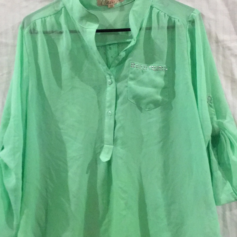 See-through lace blouse